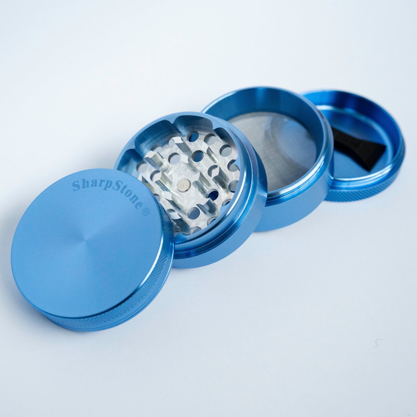 SharpStone 4 Piece Dry Herb Grinder Blue