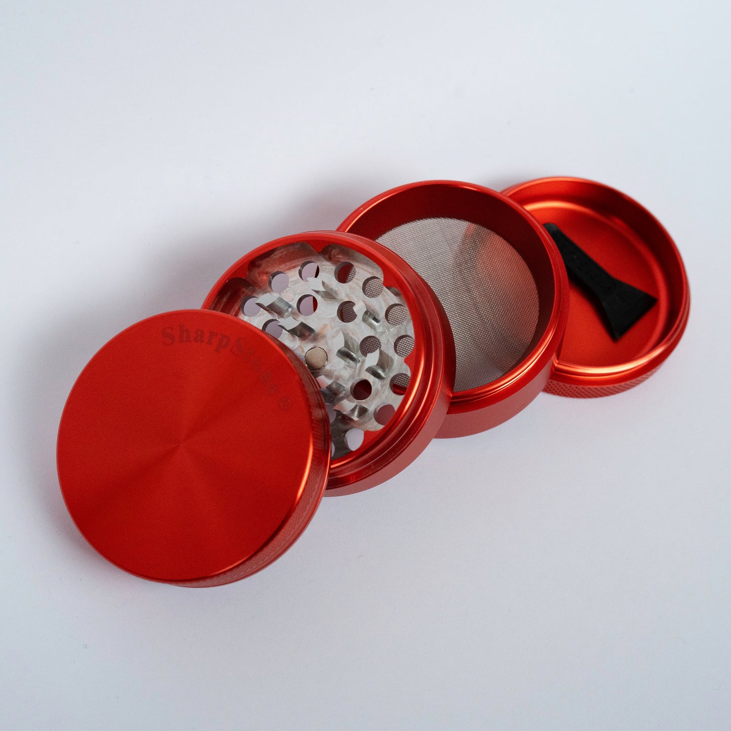 SharpStone 4 Piece Dry Herb Grinder Red